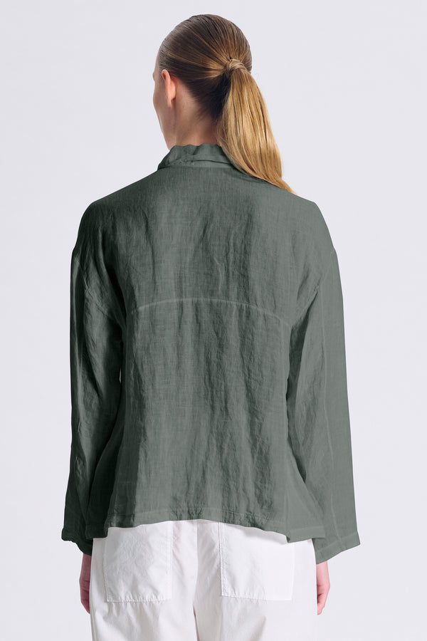 Camicia in lino, linea morbida con collo camicia | 1017.CFDTRCE140.04