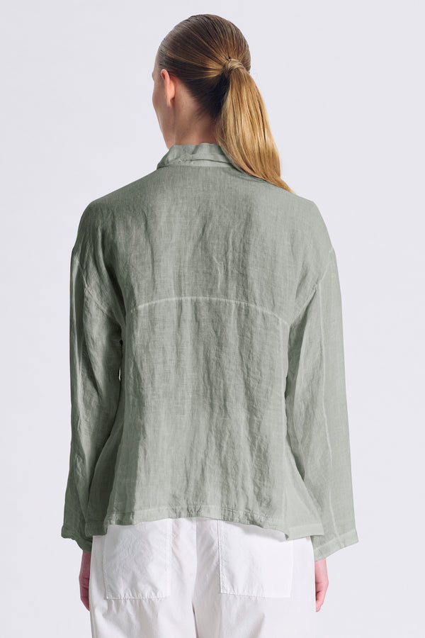 Camicia in lino, linea morbida con collo camicia | 1017.CFDTRCE140.14