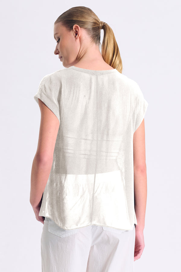 Canotta di lino con inserti nel giromanica in viscosa | 1017.CFDTRCE141.01