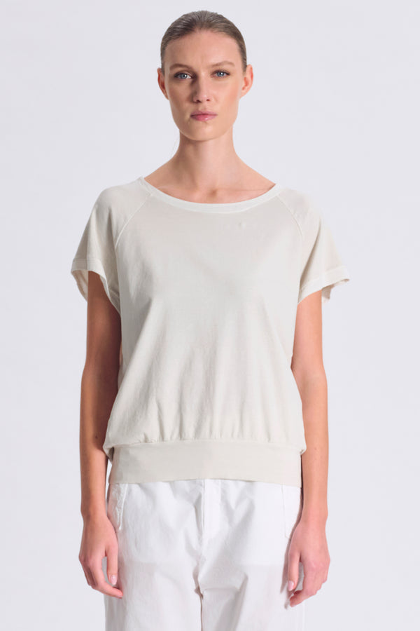 T-shirt dalla linea ampia in jersey di cotone crepe con inserti in georgette di viscosa | 1017.CFDTRCJ190.01