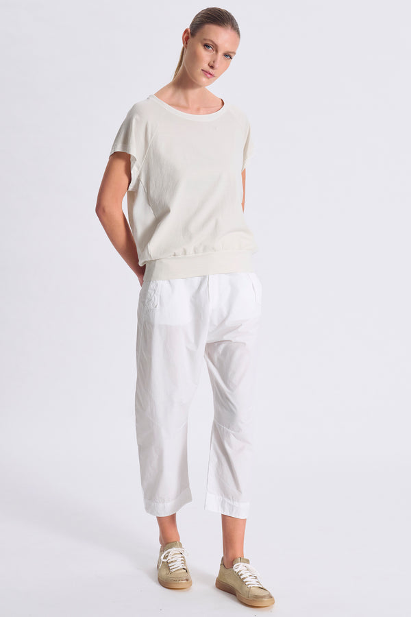 T-shirt dalla linea ampia in jersey di cotone crepe con inserti in georgette di viscosa | 1017.CFDTRCJ190.01