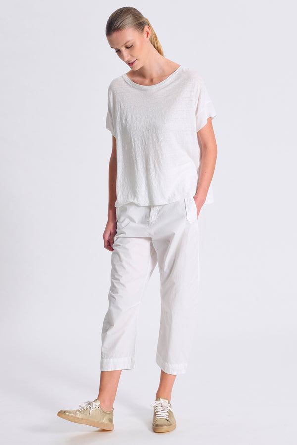 T-shirt over mezza manica in jersey di lino davanti con dietro e maniche in georgette di viscosa | 1017.CFDTRCK201.00