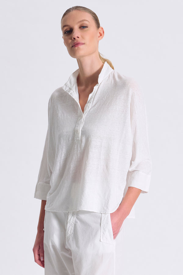 Linen jersey kimono sleeve oversized polo shirt | 1017.CFDTRCK209.00