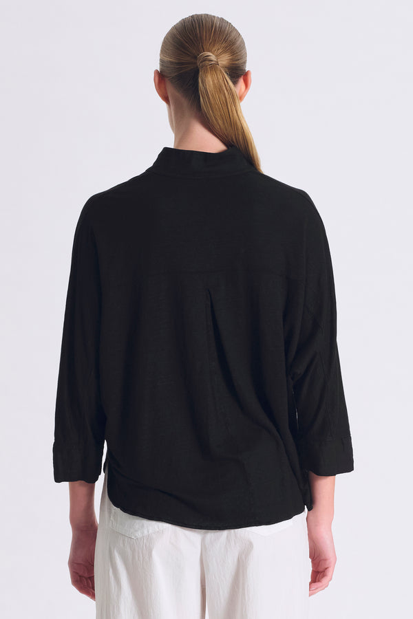 Polo over stondata manica a chimono in jersey di lino | 1017.CFDTRCK209.10