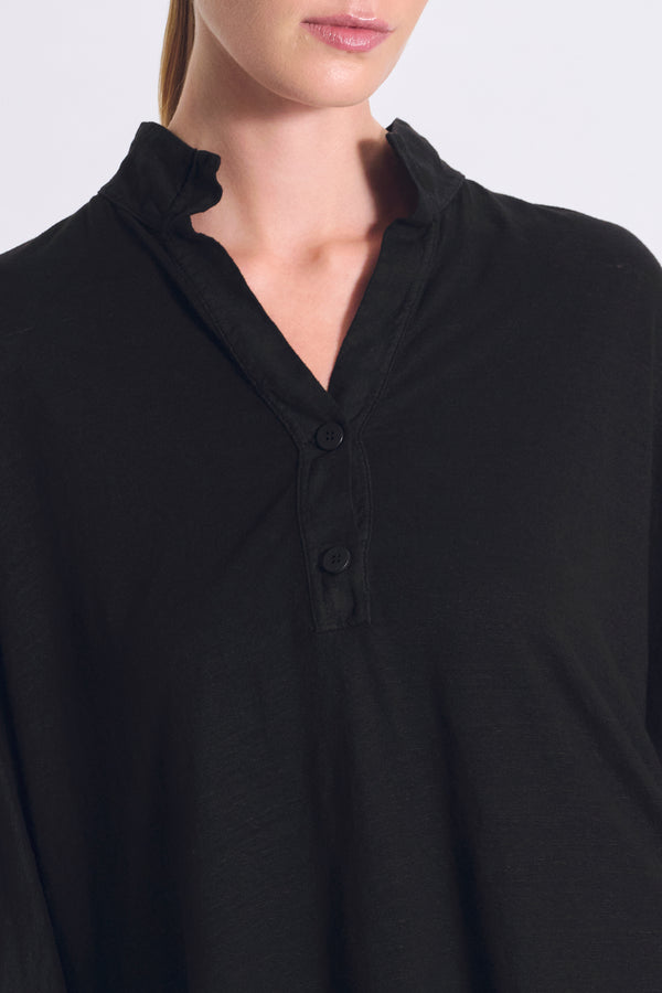 Polo over stondata manica a chimono in jersey di lino | 1017.CFDTRCK209.10