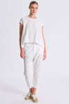 Bluse aus Stretch-Popeline mit Einsätzen aus Viskose-Georgette, Rückenteil mit Perlmuttknöpfen | 1017.CFDTRCM221.00