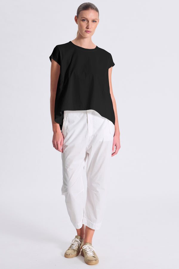 Camicia in popeline stretch con inserti in georgette di viscosa ed apertura dietro con bottoni in ma | 1017.CFDTRCM221.10