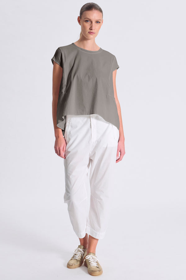 Camicia in popeline stretch con inserti in georgette di viscosa ed apertura dietro con bottoni in ma | 1017.CFDTRCM221.12