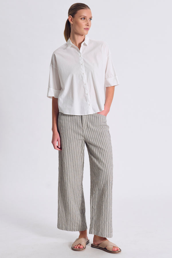 Camicia comfort fit manica 3/4 con fondo stondato in popeline stretch | 1017.CFDTRCM224.00