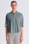 Camicia comfort fit manica 3/4 con fondo stondato in popeline stretch | 1017.CFDTRCM224.04