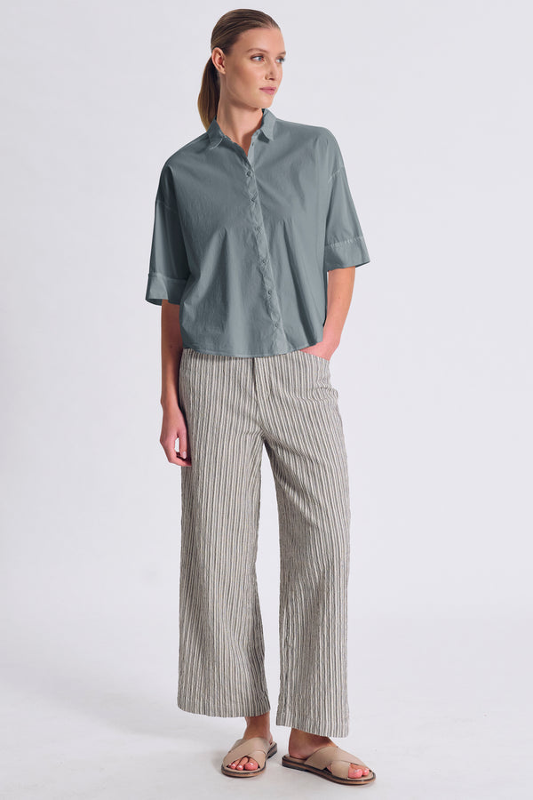 Camicia comfort fit manica 3/4 con fondo stondato in popeline stretch | 1017.CFDTRCM224.04