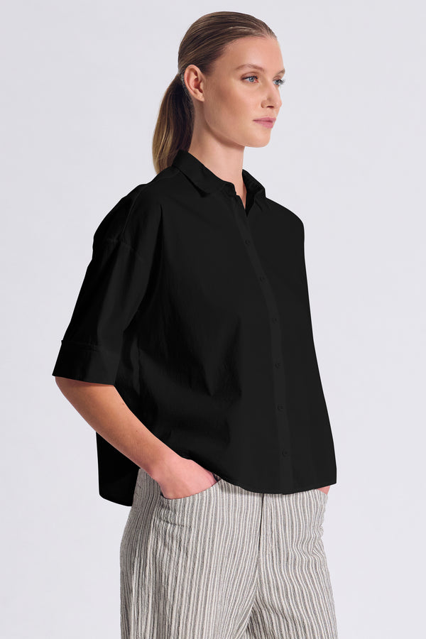 Camicia comfort fit manica 3/4 con fondo stondato in popeline stretch | 1017.CFDTRCM224.10