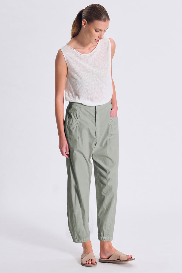 Pantalone taglio ergonomico in tela di cotone con elastico dietro | 1017.CFDTRCN232.14