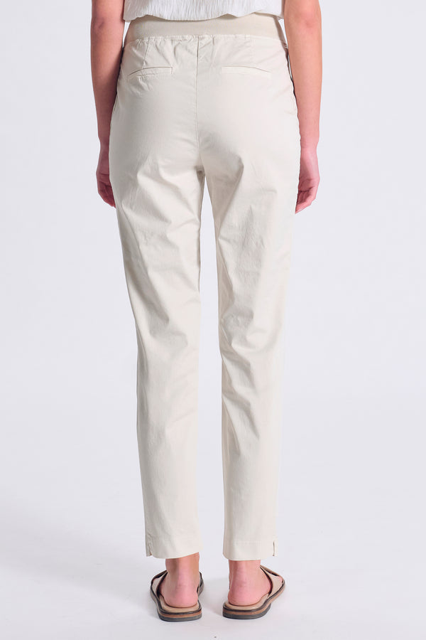 Pantalone slim fit in cotone e tencel stretch con cintura dietro in maglia elastica | 1017.CFDTRCO241.01