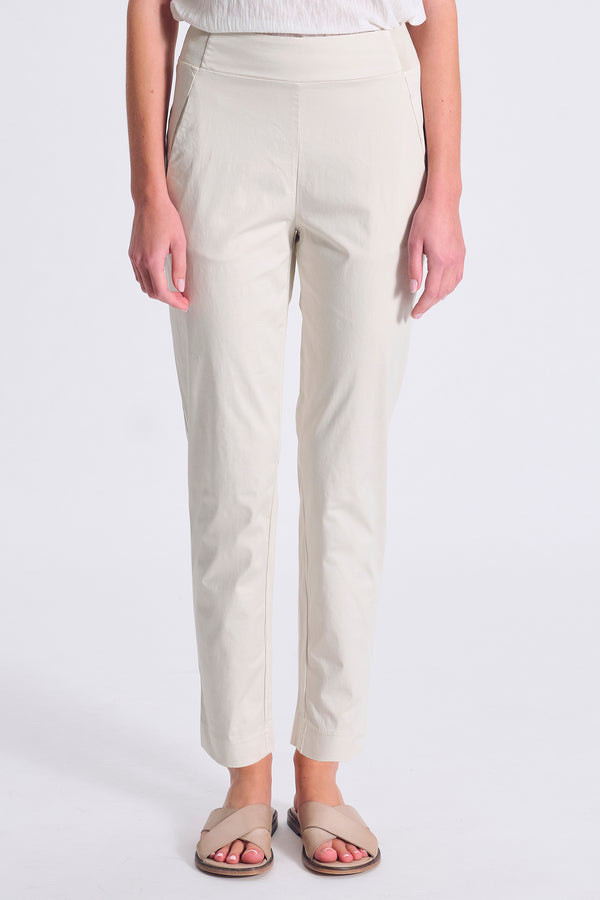 Pantalone slim fit in cotone e tencel stretch con cintura dietro in maglia elastica | 1017.CFDTRCO241.01