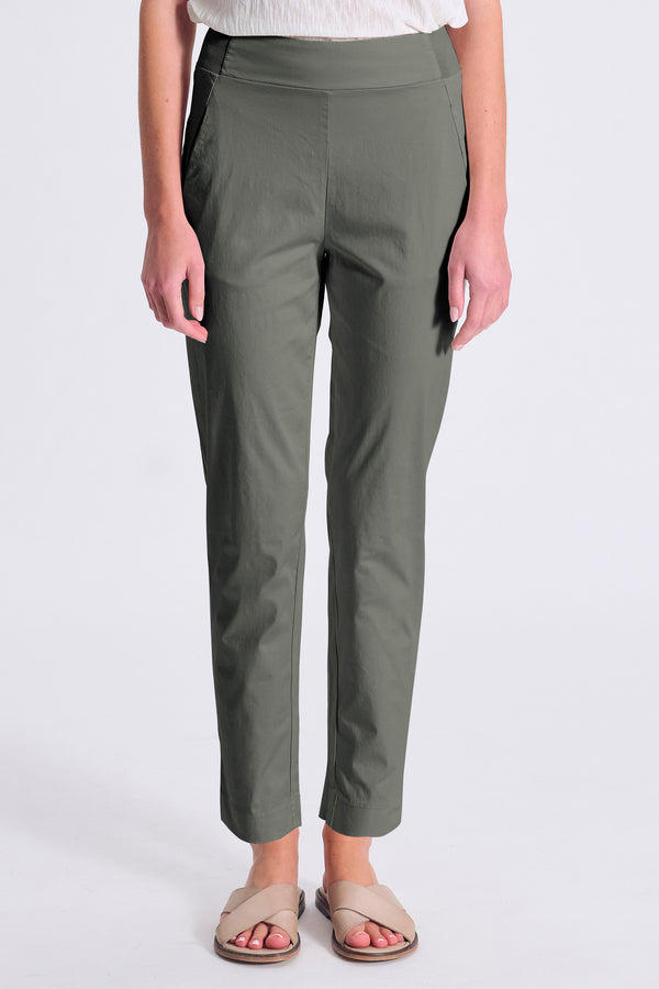 Pantalone slim fit in cotone e tencel stretch con cintura dietro in maglia elastica | 1017.CFDTRCO241.04