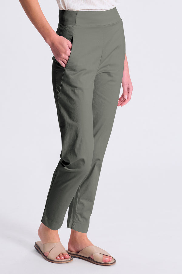 Pantalone slim fit in cotone e tencel stretch con cintura dietro in maglia elastica | 1017.CFDTRCO241.04