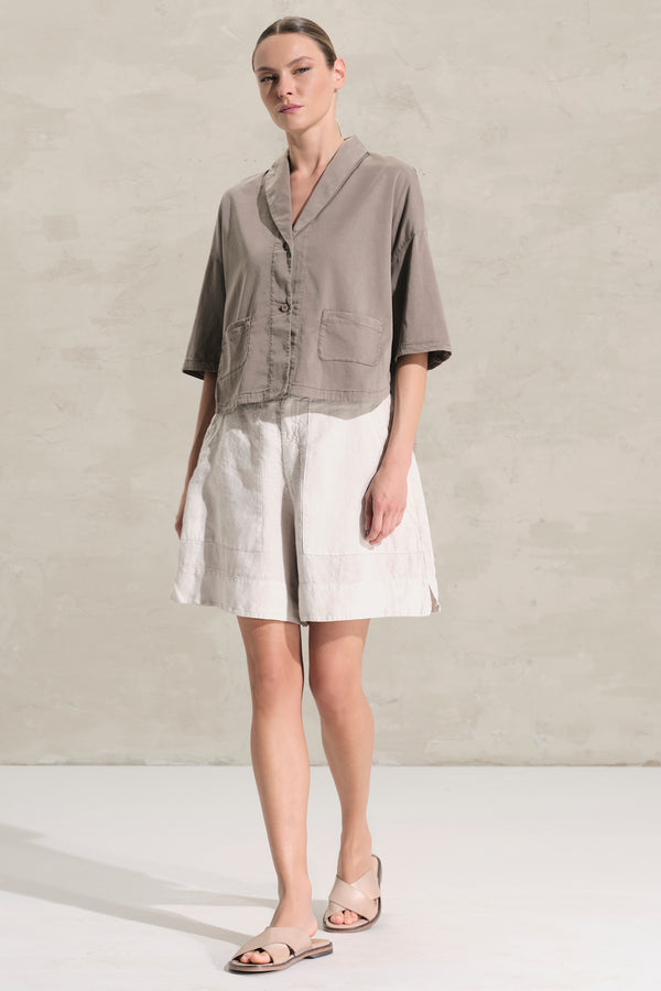 Blusenjacke mit Schalkragen, 3/4-Arm aus Baumwolle und Tencel mit Stretchanteil | 1017.CFDTRCO246.16