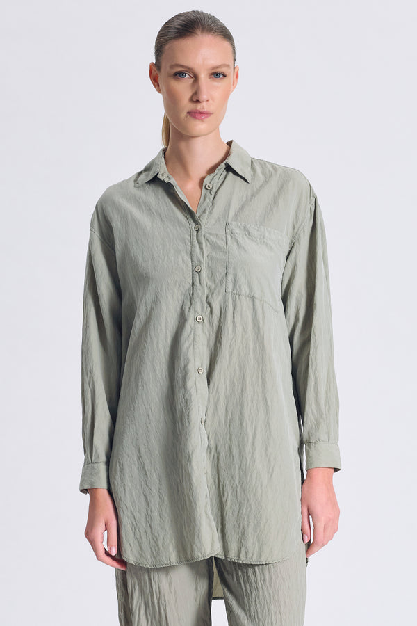 Camicia lunga in misto seta con fondo stondato con parte frontale più corta | 1017.CFDTRCV310.14