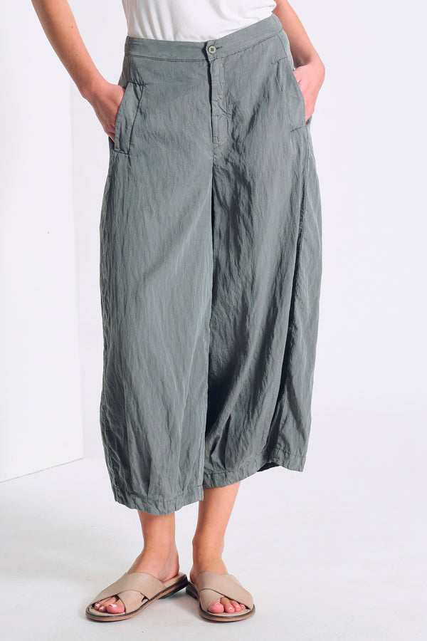 Pantalone cropped gamba larga in misto seta con elastico dietro in cintura | 1017.CFDTRCV314.04