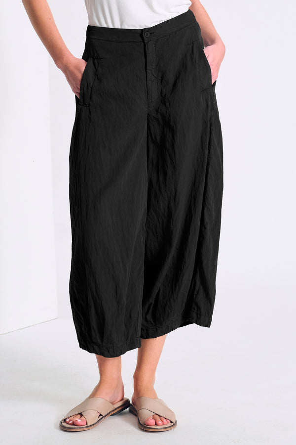 Cropped-Hose mit weit geschnittenem Bein aus Seidenmix, hinten mit elastischem Bund | 1017.CFDTRCV314.10