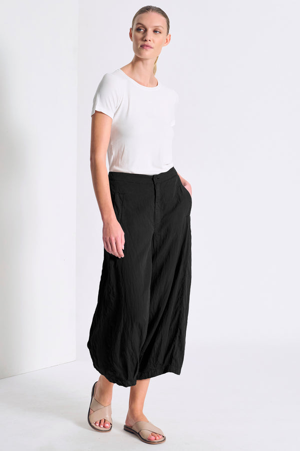Pantalone cropped gamba larga in misto seta con elastico dietro in cintura | 1017.CFDTRCV314.10