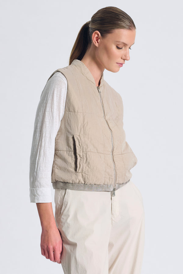 Gilet rembourré coupe droite en soie mélangée | 1017.CFDTRCV317.02
