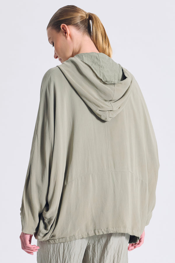 Weit geschnittene Wendejacke mit Kimonoärmeln aus Seidenmix | 1017.CFDTRCV319.14