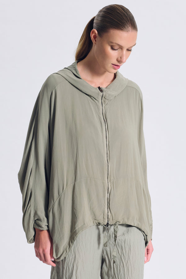 Weit geschnittene Wendejacke mit Kimonoärmeln aus Seidenmix | 1017.CFDTRCV319.14