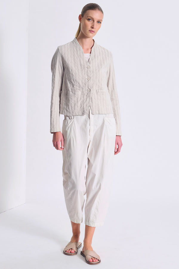 Giacchina in cotone e lino stretch a righe | 1017.CFDTRCX330.02