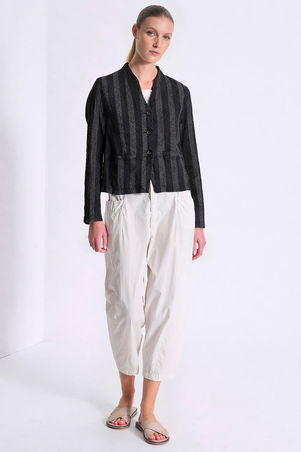Giacchina in cotone e lino stretch a righe | 1017.CFDTRCX330.10