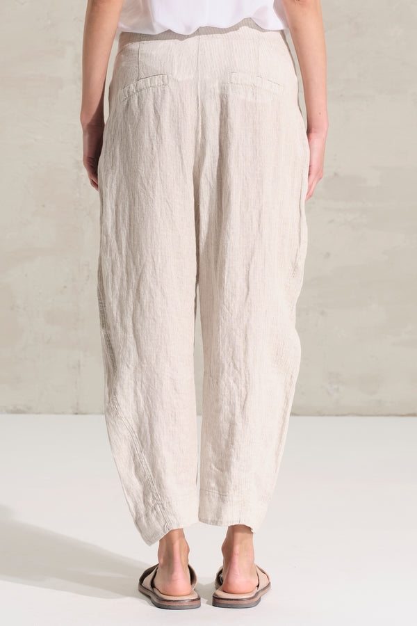 Pantalone comfort fit in lino e cupro rigato | 1018.CFDTRDA103.102