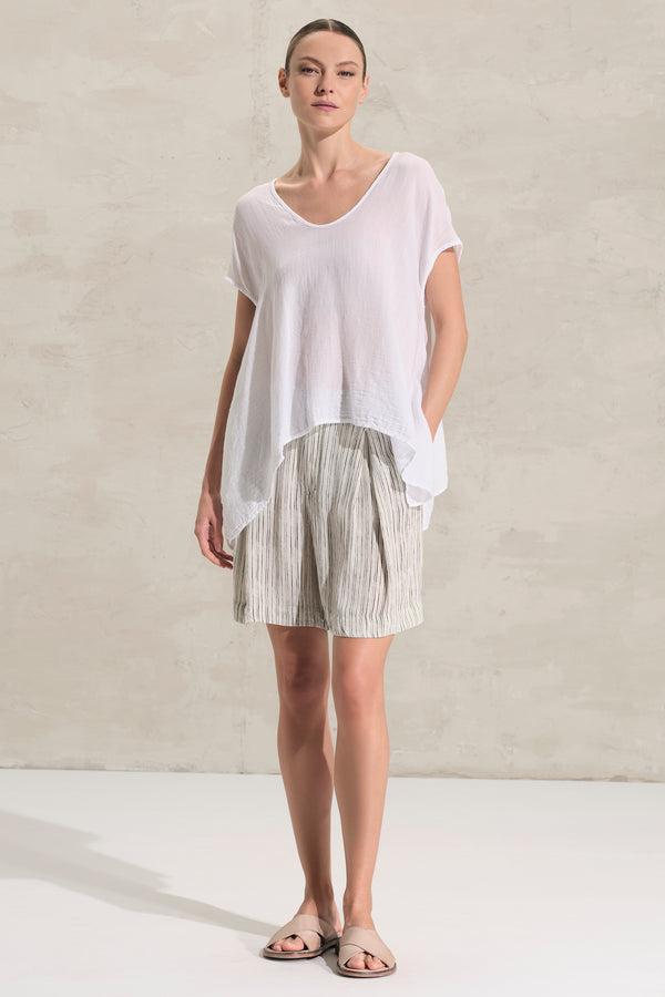 Shirt mit Flügelärmeln und ausgestellter Passform aus Baumwoll-Gaze-Mix | 1018.CFDTRDC121.00