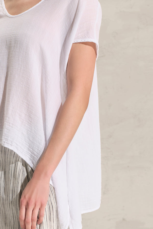 Shirt mit Flügelärmeln und ausgestellter Passform aus Baumwoll-Gaze-Mix | 1018.CFDTRDC121.00