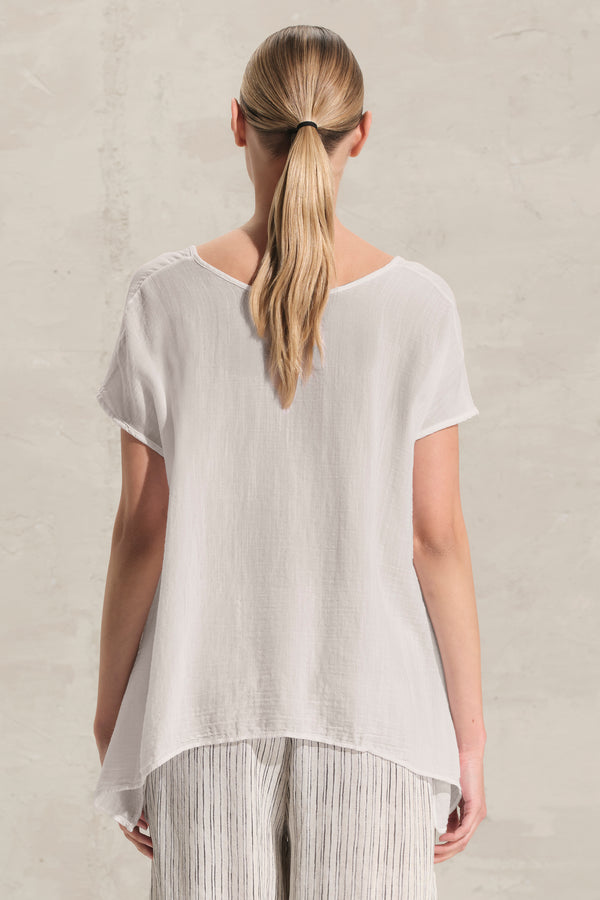 Shirt mit Flügelärmeln und ausgestellter Passform aus Baumwoll-Gaze-Mix | 1018.CFDTRDC121.02