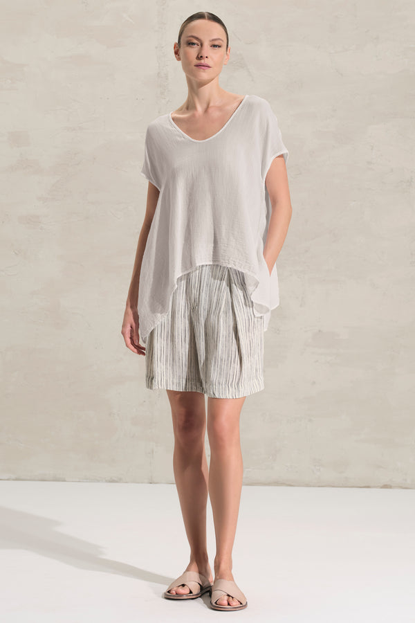 Shirt mit Flügelärmeln und ausgestellter Passform aus Baumwoll-Gaze-Mix | 1018.CFDTRDC121.02