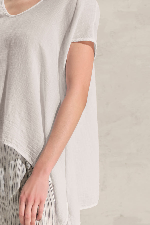 Shirt mit Flügelärmeln und ausgestellter Passform aus Baumwoll-Gaze-Mix | 1018.CFDTRDC121.02