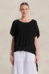 Oversize-Shirt aus Baumwollkreppjersey mit Tunnelzug am Saum und Einsätzen aus Baumwollmusselin | 1018.CFDTRDK202.10