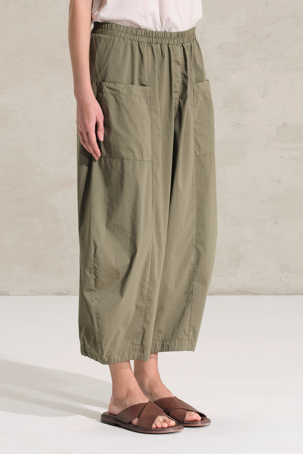 Pantalon barrel en coton stretch à taille élastiquée | 1018.CFDTRDM222.04