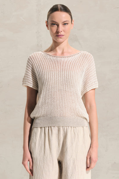 Boat neck oversize knit in cotton ribbon | 1018.CFDTRDO241.102