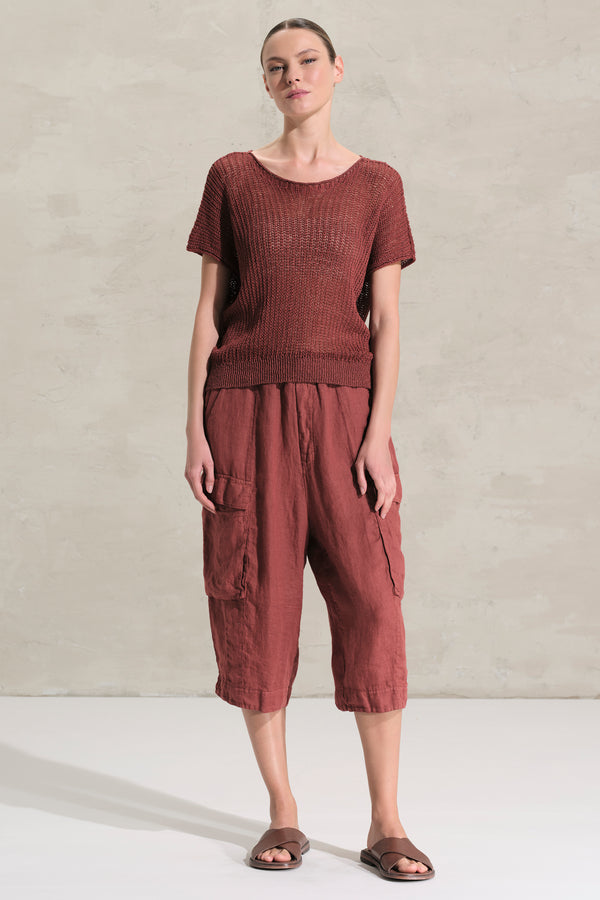 Maglia over scollo a barchetta in fettuccia di cotone sgradata | 1018.CFDTRDO241.18
