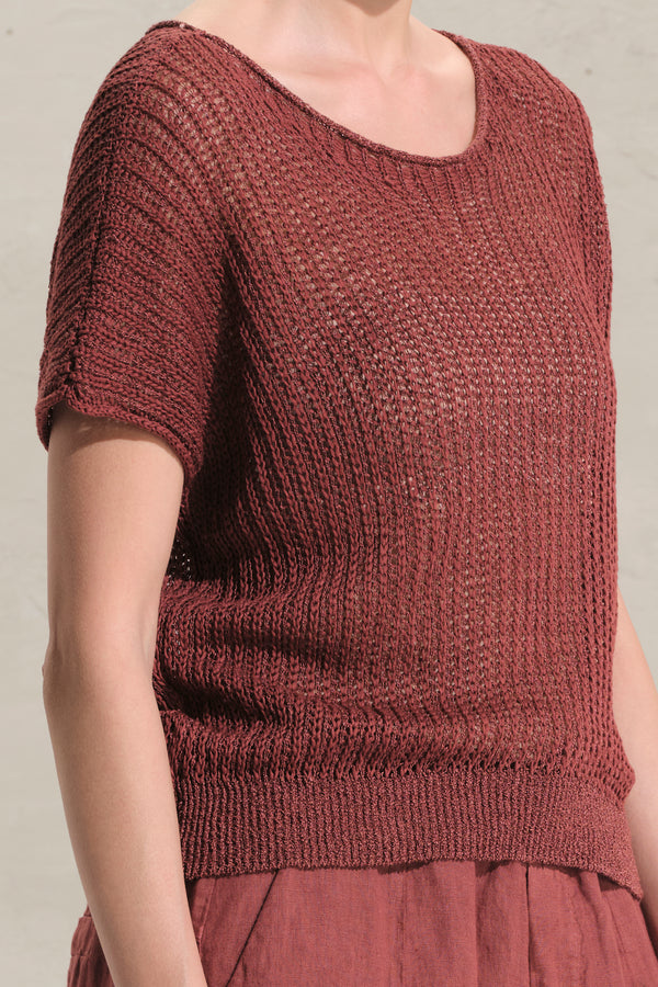Maglia over scollo a barchetta in fettuccia di cotone sgradata | 1018.CFDTRDO241.18