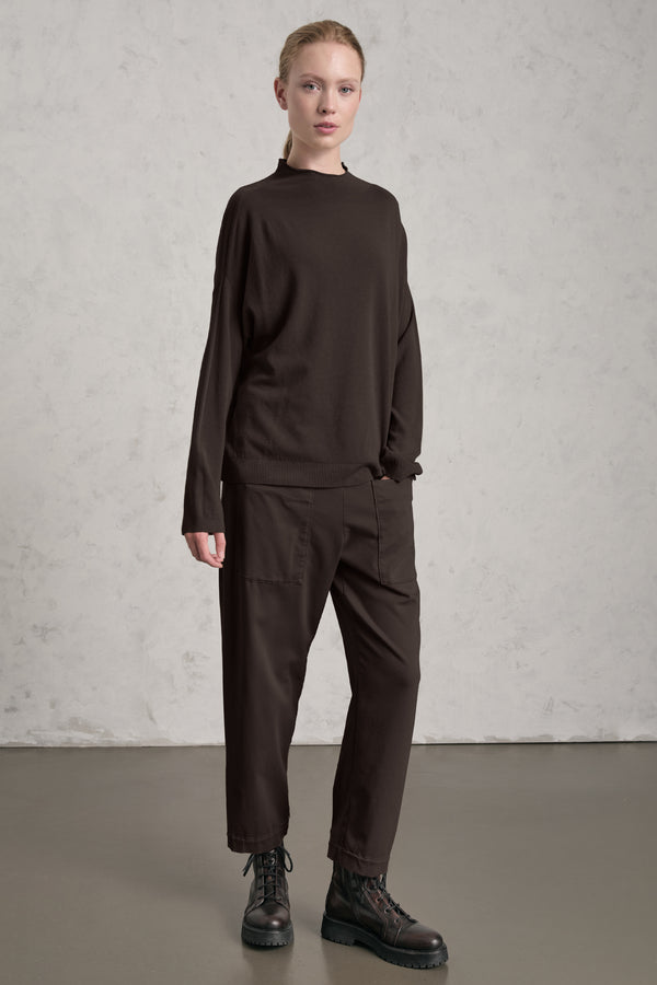 Oversized viscose and wool stretch knit. Boxed shaped and turtleneck | 1019.CFDTRE11463.06