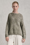 Pullover mit Rundhalsausschnitt aus Alpaka-Mix im zweifarbigen Streifen-Design | 1019.CFDTRE17525.04