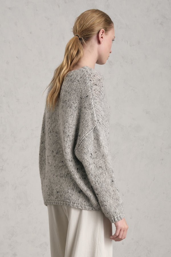 Maglia girocollo in misto alpaca a fasce bicolore | 1019.CFDTRE17525.11