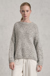 Pullover mit Rundhalsausschnitt aus Alpaka-Mix im zweifarbigen Streifen-Design | 1019.CFDTRE17525.11
