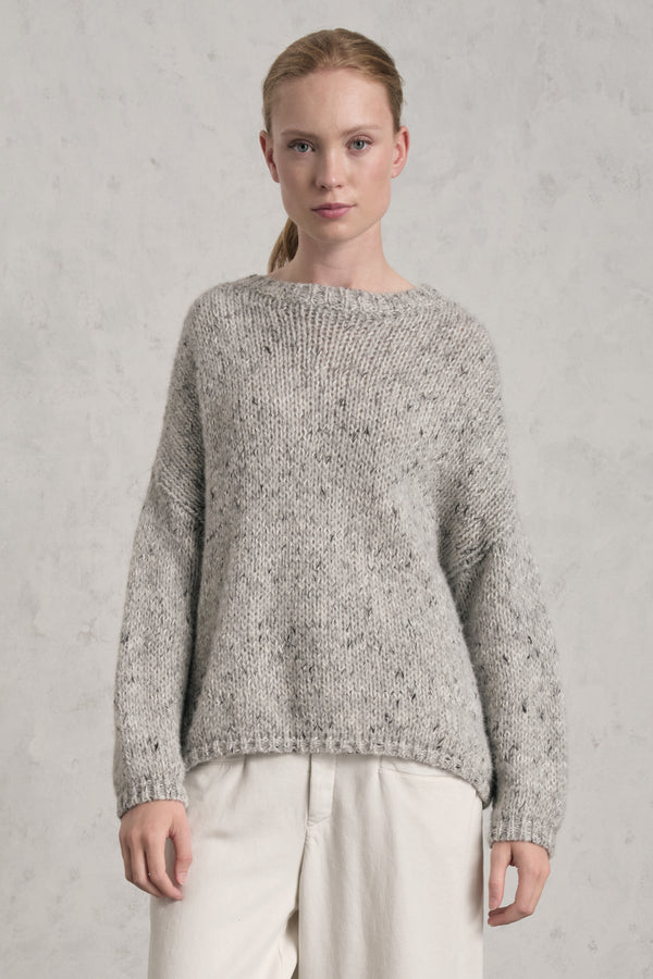 Maglia girocollo in misto alpaca a fasce bicolore | 1019.CFDTRE17525.11