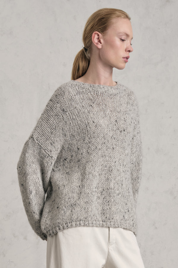 Maglia girocollo in misto alpaca a fasce bicolore | 1019.CFDTRE17525.11