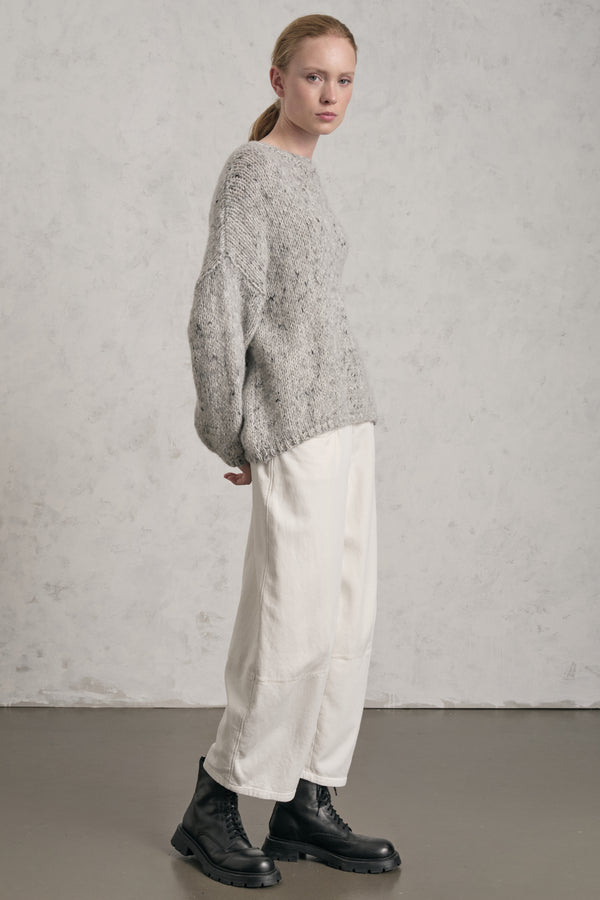 Maglia girocollo in misto alpaca a fasce bicolore | 1019.CFDTRE17525.11