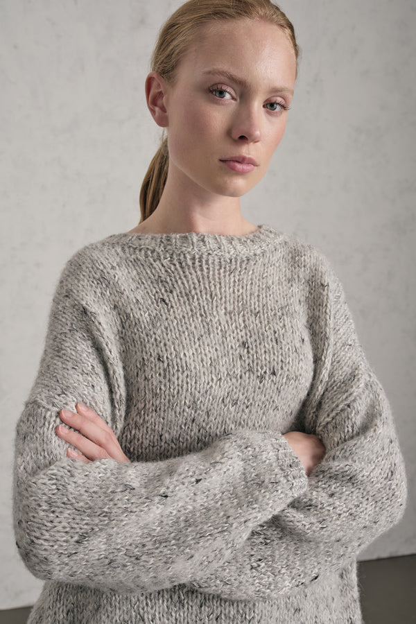 Maglia girocollo in misto alpaca a fasce bicolore | 1019.CFDTRE17525.11